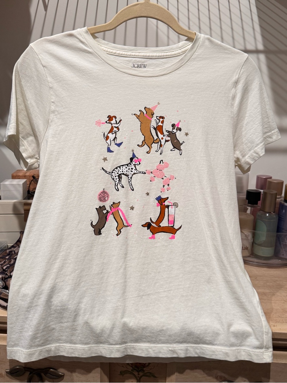 J. Crew White Collector Tee with Navy Logo
